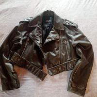 giubbotto biker effetto pelle