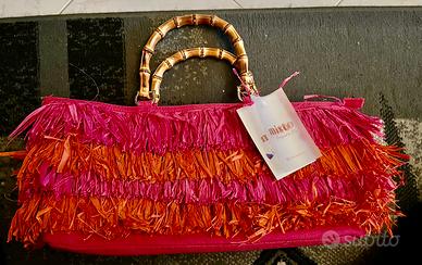 Borsa a mano  e arancio ManiciBamboo NUOVA