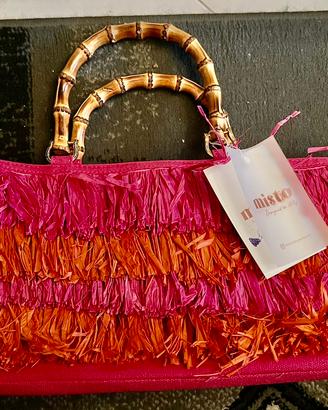 Borsa a mano  e arancio ManiciBamboo NUOVA