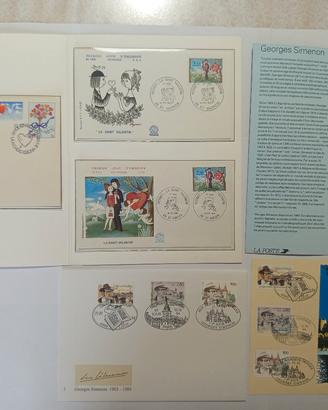 FDC grande Georges Simenon+ Cartolina + Francoboll