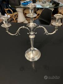 CANDELABRO ARGENTO  Stile Barocco Cesellato a mano