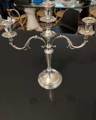 CANDELABRO ARGENTO  Stile Barocco Cesellato a mano