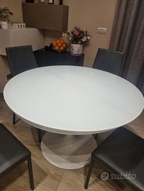 tabolo rotondo in vetro 120 cm allungabile 