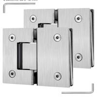 Due cerniere in acciaio per porte a vetro bagno