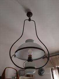 lampadario antico lume a petrolio 