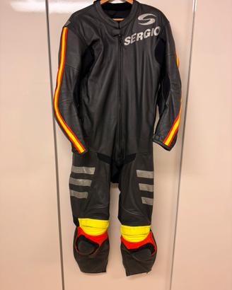 Tuta intera moto pelle vera