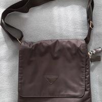 Borsa nera tessuto sintetico 2 capienze cerniera