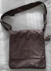 Borsa nera tessuto sintetico 2 capienze cerniera