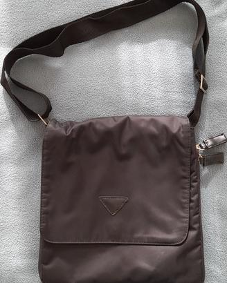Borsa nera tessuto sintetico 2 capienze cerniera