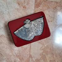 Portagioie laccato, con decoro in argento sterling