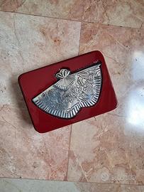 Portagioie laccato, con decoro in argento sterling