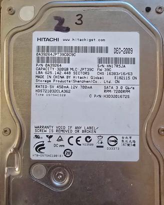 Hard disk Hitachi 320GB 7200rpm, salute 100% test