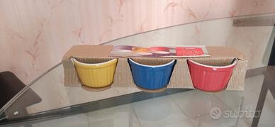 set 3 ciotole ceramica colorate