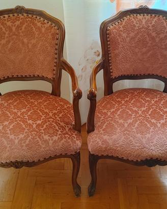 Coppia di Poltroncine in Velluto damascato