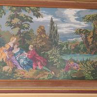 Quadro grande ricamato cornice di pregio