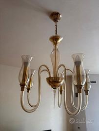 Coppia di lampadari in vetro di Murano anni 70/80