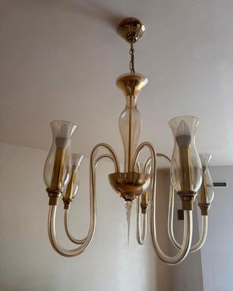 Coppia di lampadari in vetro di Murano anni 70/80