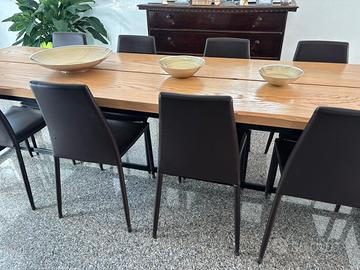 Sedie in ecopelle marroni