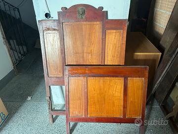 Letto singolo in legno con inserto Angelo in metal