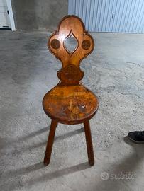 Sedia rustica / sgabello tirolese treppiede