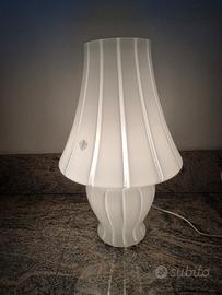 Lampada Fungo vetro Murano Mazzega righe 