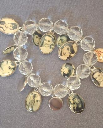 Braccialetto con ciondoli charm Audrey Hepburn