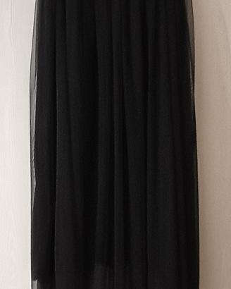 Gonna lunga nera tulle donna