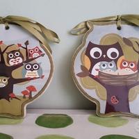 Quadri in ceramica a forma di gufo