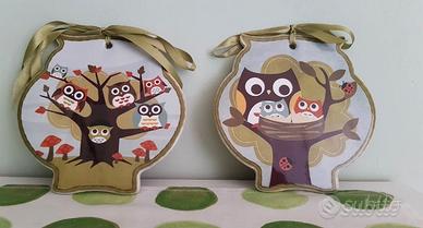 Quadri in ceramica a forma di gufo