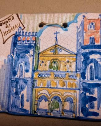 Mattonella souvenir dipinta a mano Monreale