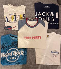 Set 5 magliette - taglia M - Fred Perry -Hard Rock