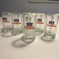 6 bicchieri da birra Kronenbourg anni80 vintage