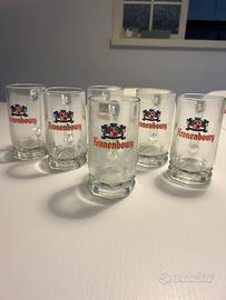 6 bicchieri da birra Kronenbourg anni80 vintage