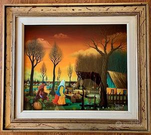 Collezione dipinti croatian naive d'autore