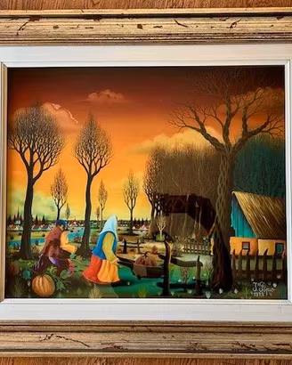 Collezione dipinti croatian naive d'autore