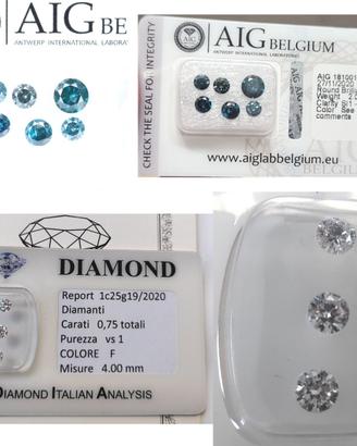 Lotto N9 Diamanti Certificati Sigillati in Blister