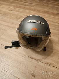 Casco moto bambino bambina grigio 6 fino a 9 anni