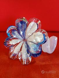 fiore in vetro di murano  vintage lavorazione a ma