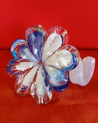 fiore in vetro di murano  vintage lavorazione a ma