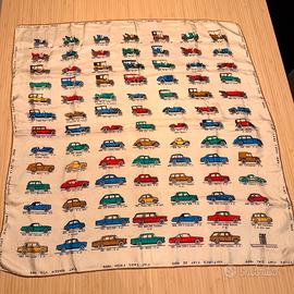 Foulard vintage raro automobili Fiat