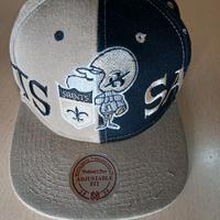 Cappellino Mitchell & Ness “Saint” Beige/Nero con 