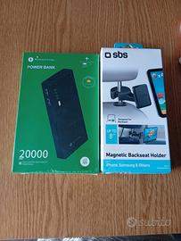 powerbank  e supporto cellulare auto