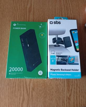 powerbank  e supporto cellulare auto