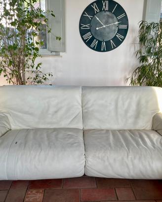 DIVANO EDRA IN PELLE BIANCA