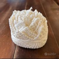 Pizzo fatto ai ferri Vintage "Lungo 221 cm".