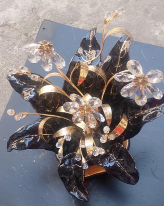  floreale in porcellana ,oro e cristalli