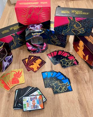 Lotto tin - etb - codici- segnalini carte pokemon