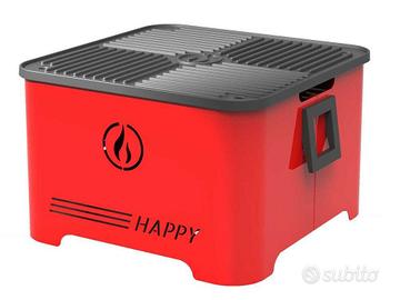 Barbecue a Pellet, portatile, rosso, Happy