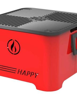 Barbecue a Pellet, portatile, rosso, Happy