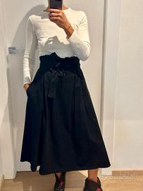 Gonna nera cotone manopesca - tg S/M